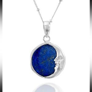 Moon Phase Lapis Necklace
